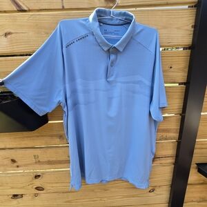 Blue Under Armour Polo Sz LG Heat Gear Golf Polo